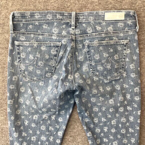 ADRIANO GOLDSCHMIED + LIBERTY ART FABRICS Floral Print Denim Blue Jeans Size 27R - Picture 11 of 16